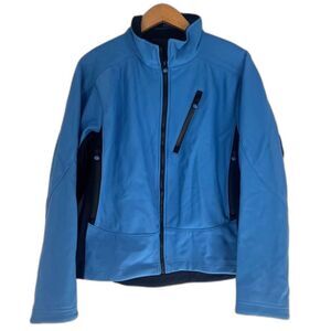 Mobius Blue Black Two Tone Full Zip Up Fleece Lined Ski Jacket Size Large